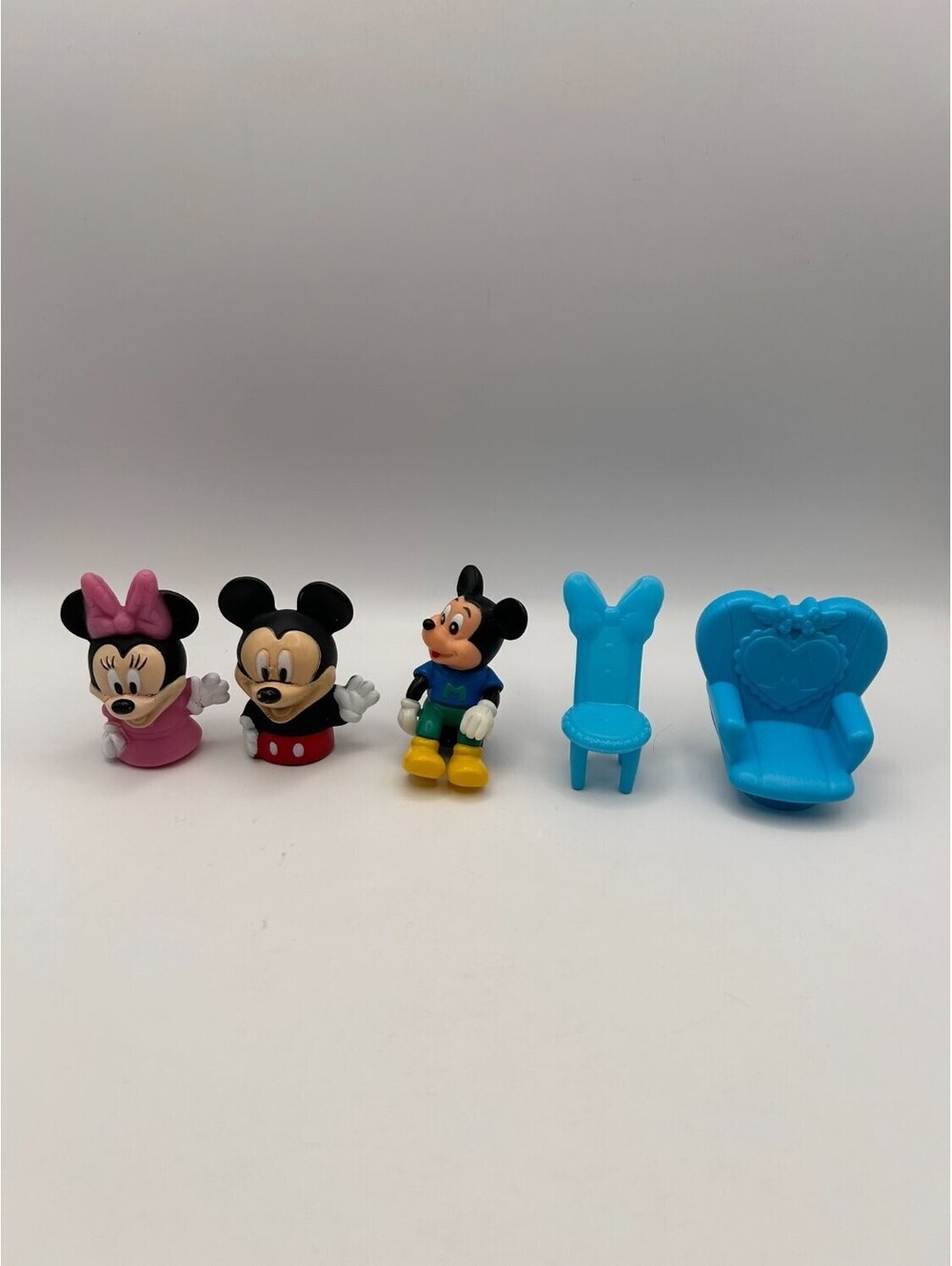 Disney Mickey & Minnie Mouse Figures Finger Puppets & Chairs Lot
